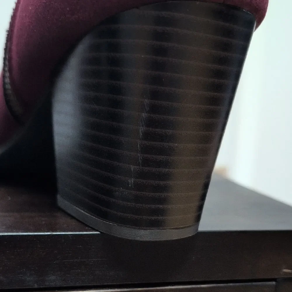Style & Co. Masrinaa Rich Burgundy/Plum Ankle Block Heel Booties Size 10M  NEW